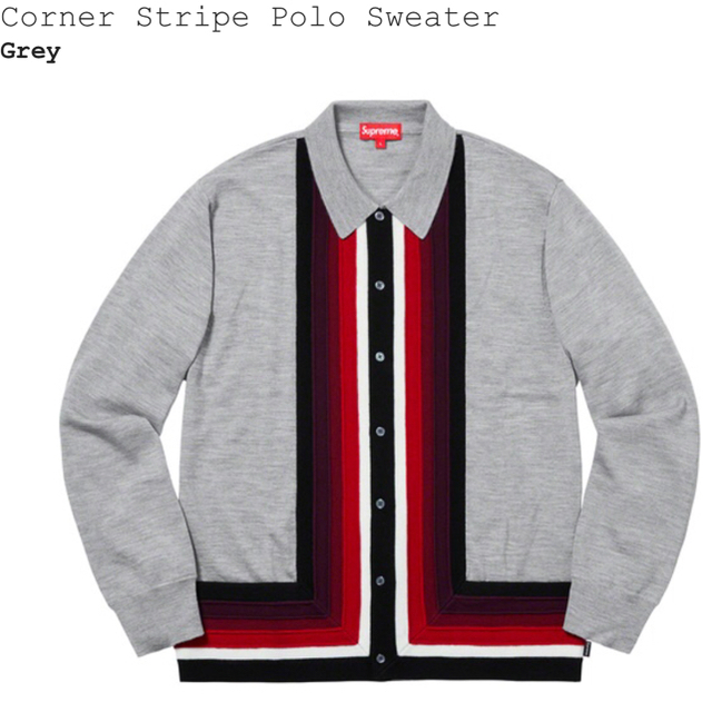 L supreme corner stripe polo sweater 新品