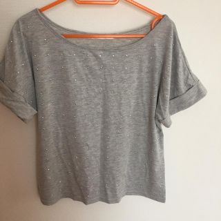 ナイスクラップ(NICE CLAUP)のチュニック 未使用　レディース　グレー　ブラウス　カットソー　Tシャツ　春夏半袖(チュニック)