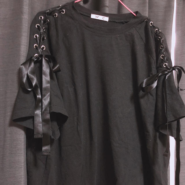 wc(ダブルシー)のレースアップロングTシャツ レディースのトップス(Tシャツ(半袖/袖なし))の商品写真