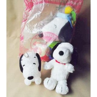 スヌーピー(SNOOPY)の3点スヌーピー/ライティングミニドール+ぬいぐるみマスコット+マクドナルド スノ(ぬいぐるみ)