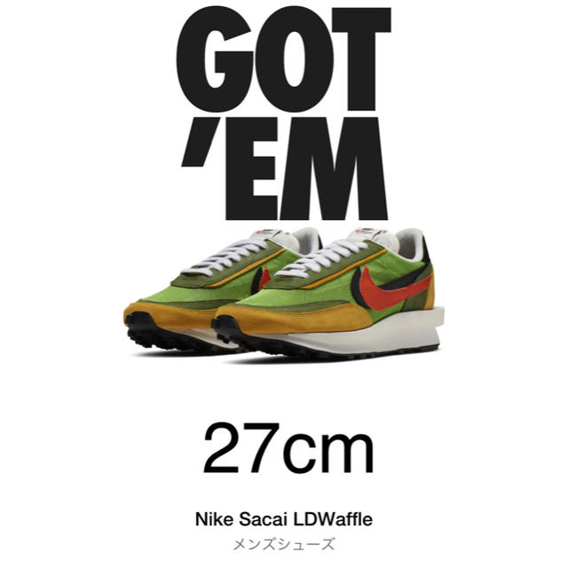 【NIKE×sacai】SACAI LD WAFFLE サカイ 27cm