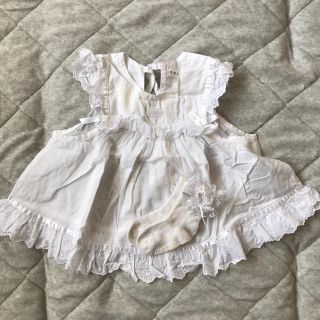 美品CELINE baby♡オーガンジーのエプロン\u0026ワンピースのセット90