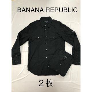 バナナリパブリック(Banana Republic)の【未使用】バナナリパブリック 黒シャツ スリムフィット  Ｌサイズ２枚セット(シャツ)