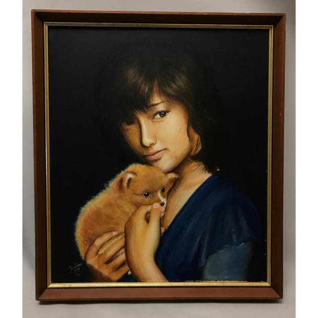 グラッシ技法(中世ルネサンス絵画様式)による油彩画  1979年 エンタメ/ホビーの美術品/アンティーク(絵画/タペストリー)の商品写真