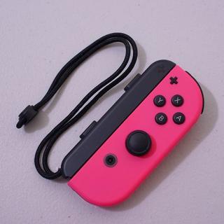 ニンテンドースイッチ(Nintendo Switch)のニンテンドースイッチ ジョイコン&ストラップ ネオンピンク (R) 右 中古品(その他)