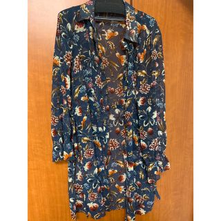 ザラ(ZARA)のzara ザラ ベーシック 花柄シフォンブラウス(シャツ/ブラウス(長袖/七分))