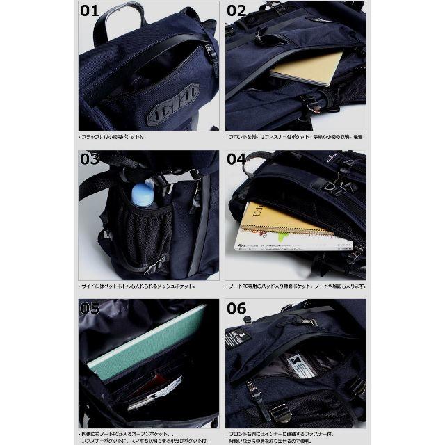master-piece(マスターピース)の新品タグ付MAKAVELICマキャベリック ダブルライン ダークネイビーxレッド メンズのバッグ(バッグパック/リュック)の商品写真