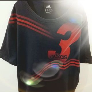 アディダス(adidas)の売り切ります‼️adidas Tシャツ サイズO 3本ライン ビッグロゴ♪(Tシャツ/カットソー(半袖/袖なし))