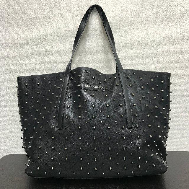 卸し売り購入 JIMMY CHOO ジミーチュウ トートバッグ ピムリコ 黒