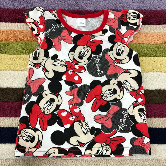 Disney(ディズニー)のミニーマウス✩フリル袖トップス キッズ/ベビー/マタニティのキッズ服女の子用(90cm~)(Tシャツ/カットソー)の商品写真