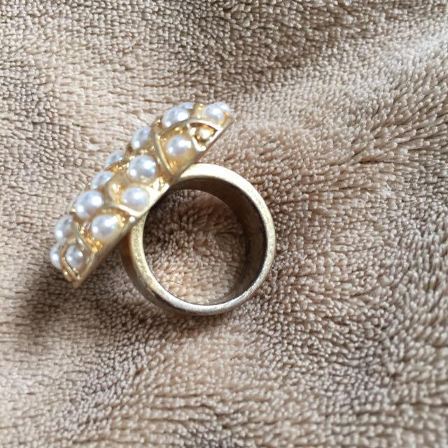 Lily Brown(リリーブラウン)のハートパールGOLDリング レディースのアクセサリー(リング(指輪))の商品写真