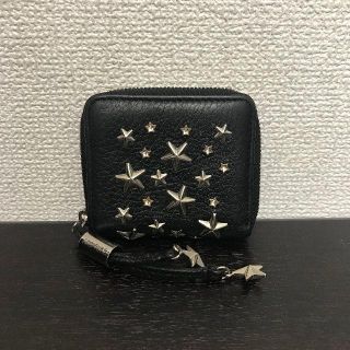 ジミーチュウ(JIMMY CHOO)のジミーチュウ　コインケース　黒　ラウンドファスナー　美品☆(コインケース)