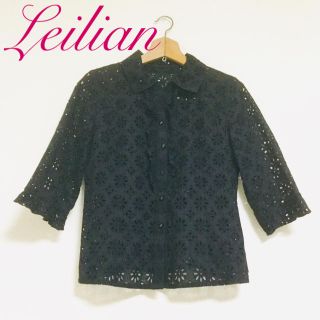 レリアン(leilian)のレリアン 🌺カットワークレースの素敵ブラウス 黒(シャツ/ブラウス(長袖/七分))