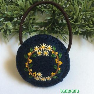 11.お花の刺繍ヘアゴム✴︎受注製作(ヘアアクセサリー)