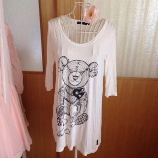 イーハイフンワールドギャラリー(E hyphen world gallery)のテディベア♡Tシャツワンピ(ミニワンピース)