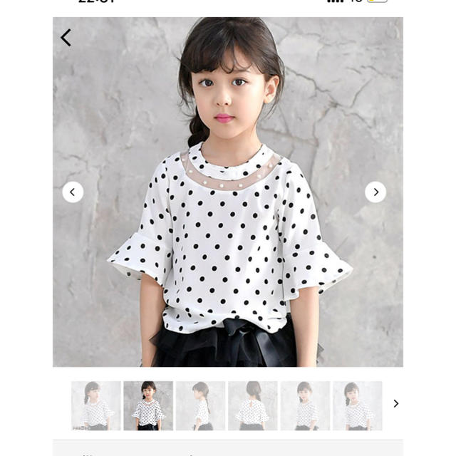 子ども服 Tシャツ ドット柄 韓国風 キッズ/ベビー/マタニティのキッズ服女の子用(90cm~)(Tシャツ/カットソー)の商品写真