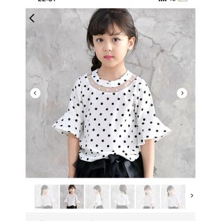 子ども服 Tシャツ ドット柄 韓国風(Tシャツ/カットソー)