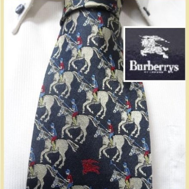 BURBERRY(バーバリー)の美品★バーバリー【レッドホースロゴ入りポロ総柄】高級ネクタイ★希少★ メンズのファッション小物(ネクタイ)の商品写真