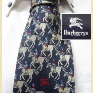 バーバリー(BURBERRY)の美品★バーバリー【レッドホースロゴ入りポロ総柄】高級ネクタイ★希少★(ネクタイ)