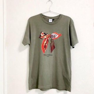 イーハイフンワールドギャラリー(E hyphen world gallery)のイーハイフン HWM リボンT/オーバーサイズTシャツ/カーキF(Tシャツ(半袖/袖なし))