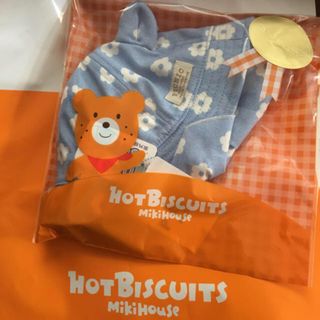 ホットビスケッツ(HOT BISCUITS)の新品 ミキハウス ホットビスケッツ ベビー 猫耳 日よけ付き 帽子 花柄 ハット(帽子)