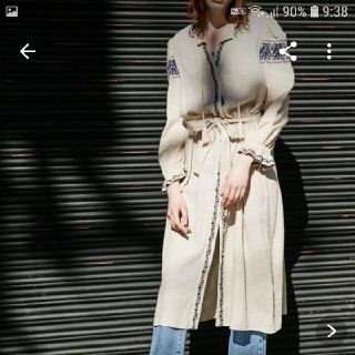 マウジー(moussy)の美品　moussy 刺繍ガウンワンピース(ロングワンピース/マキシワンピース)