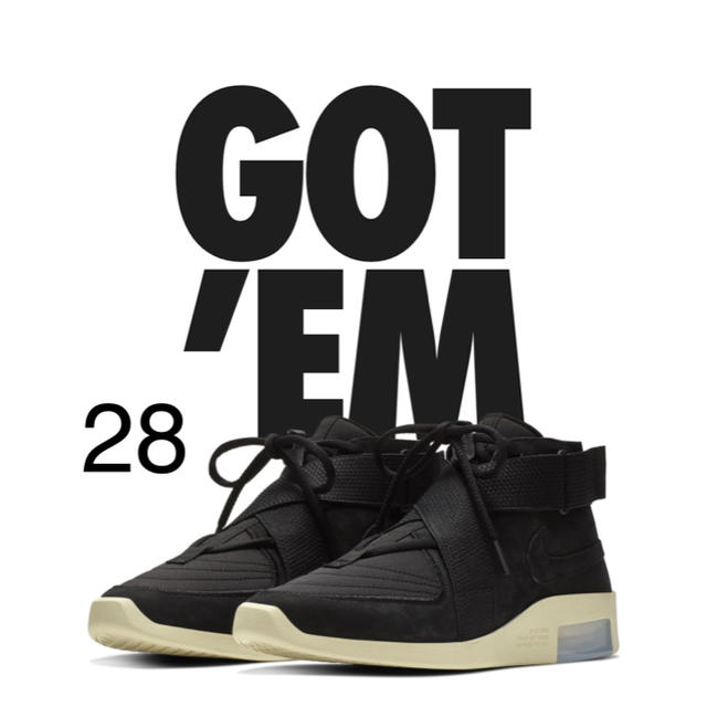 スニーカーNIKE AIR Fear of God RAID BLACK レイド その2