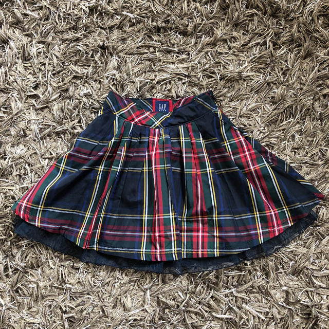 GAP Kids(ギャップキッズ)のGAPキッズ チェック柄スカート キッズ/ベビー/マタニティのキッズ服女の子用(90cm~)(スカート)の商品写真