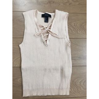 フォーエバートゥエンティーワン(FOREVER 21)の編み上げリブタンクトップ(タンクトップ)