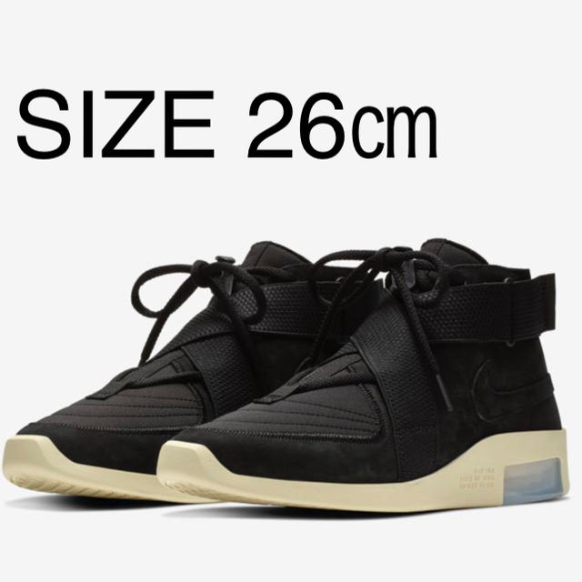 送料無料 NIKE AIR FEAR OF GOD RAID BLACK 26靴/シューズ