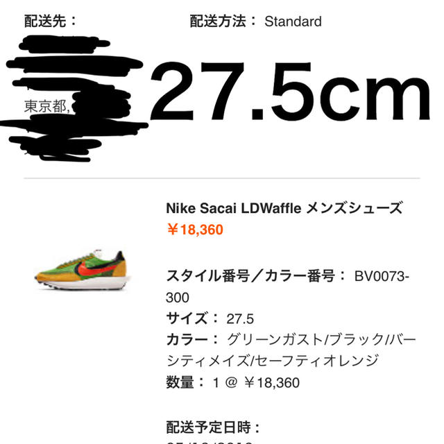 nike sacai LDWAFFLE　グリーン