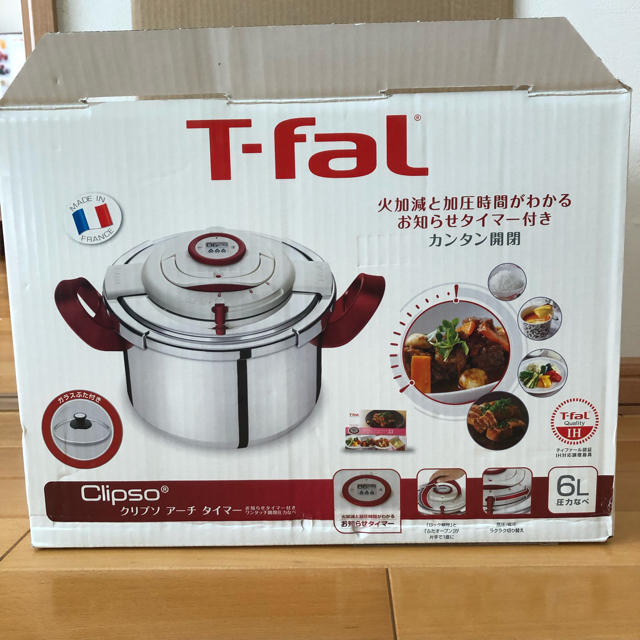 T-fal(ティファール)の【人気品】ティファール 圧力鍋 クリプソアーチタイマー 6L 値下げ交渉あり☺︎ スマホ/家電/カメラの調理家電(調理機器)の商品写真