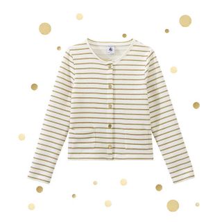 プチバトー(PETIT BATEAU)のあんこ3様専用♡8ans プチバトー ラメマリニエールカーディガン(カーディガン)