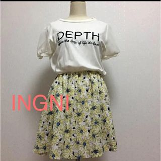 イング(INGNI)の INGNI ★花柄Tシャツワンピース(ひざ丈ワンピース)