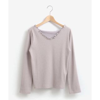 マジェスティックレゴン(MAJESTIC LEGON)の♡バックレースアップフリルトップス(カットソー(長袖/七分))