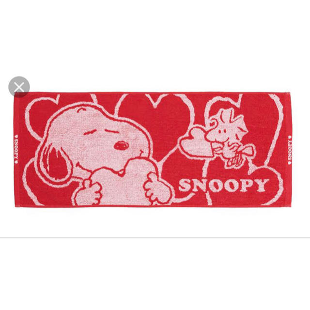 SNOOPY(スヌーピー)のSNOOPY(ローソン)ふんわりサマータオル  赤 インテリア/住まい/日用品の日用品/生活雑貨/旅行(タオル/バス用品)の商品写真