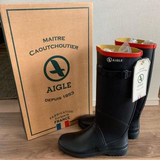 エーグル(AIGLE)の《新品》 専用です。AIGLE レインブーツ 【ネイビー&レッド 23.5】(レインブーツ/長靴)