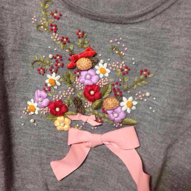 Cynthia Rowley(シンシアローリー)のシンシア 刺繍 半袖ニット❤︎ レディースのトップス(Tシャツ(半袖/袖なし))の商品写真