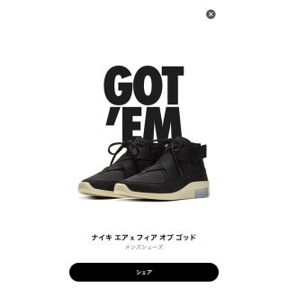 フィアオブゴッド(FEAR OF GOD)のAir Fear Of God Raid “Black”(スニーカー)