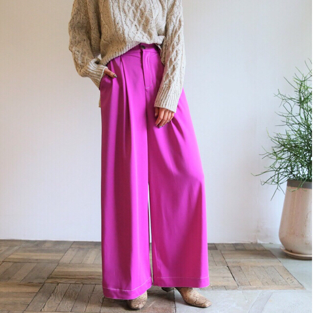 新品 searoomlynn シェルステッチワイドパンツ