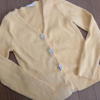 プロポーションボディドレッシング(PROPORTION BODY DRESSING)のミモザイエロー ビジューカーディガン(カーディガン)