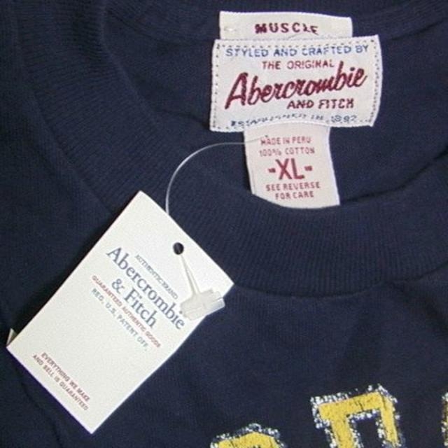 Abercrombie&Fitch(アバクロンビーアンドフィッチ)の新品👍アバクロンビー＆フィッチ 半袖Tシャツ XL 丸首 2005年 ネイビー メンズのトップス(Tシャツ/カットソー(半袖/袖なし))の商品写真