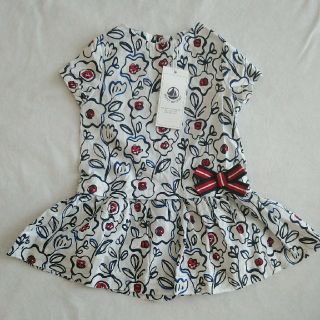 プチバトー(PETIT BATEAU)のプチバトー　ポプリンプリントワンピース(ワンピース)