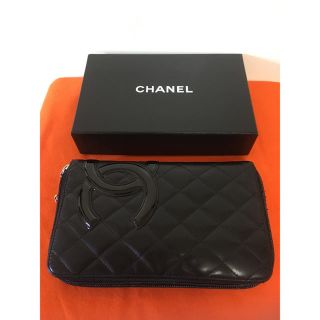 シャネル(CHANEL)のシャネル カンボンラインラウンドジップ長財布 黒‼️格安‼️訳あり‼️(財布)