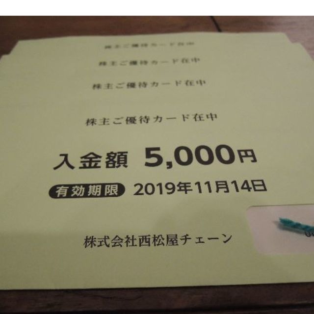 最新☆西松屋　株主優待カード　２万円分　送料込