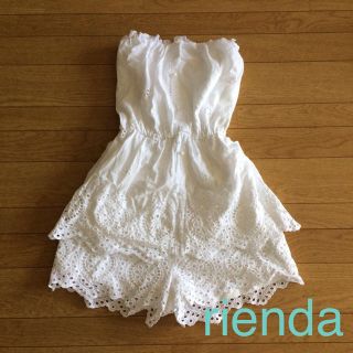 リエンダ(rienda)のコットンエンブロベアtop＆ショートpt(ベアトップ/チューブトップ)