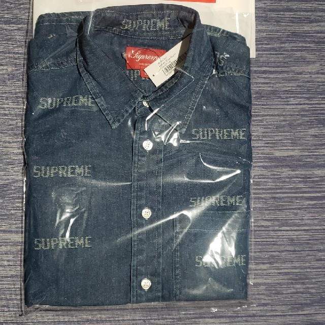 Supreme Logo Denim Shirt blue S ② 1