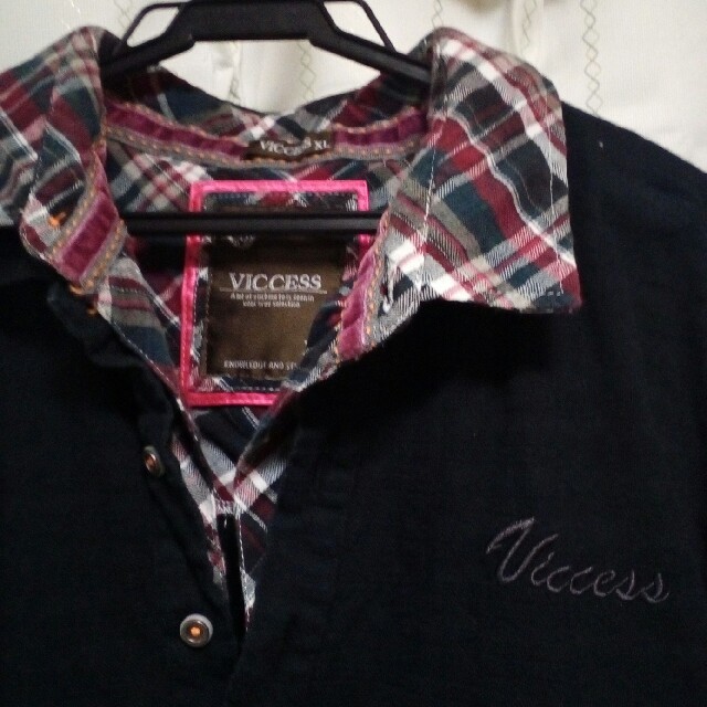 viccess 　重ね衿　カットソー　シャツ メンズのトップス(Tシャツ/カットソー(半袖/袖なし))の商品写真