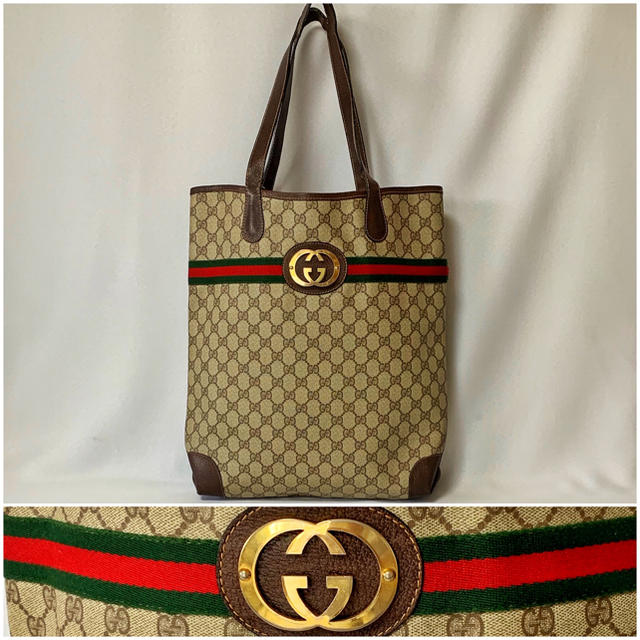 Gucci(グッチ)のpopokopen1993様1194.レアオールドグッチWGメタルシェリー TB レディースのバッグ(トートバッグ)の商品写真