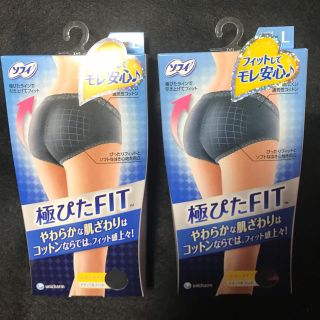 ユニチャーム(Unicharm)のソフィ 極ぴたFIT ナチュラルフィット Lグレー ふつう丈 ×2個(ショーツ)